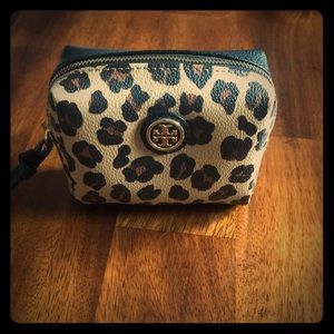 Tory Burch leopard cosmetic case